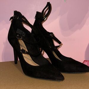 Christian Siriano Black Strappy Heels